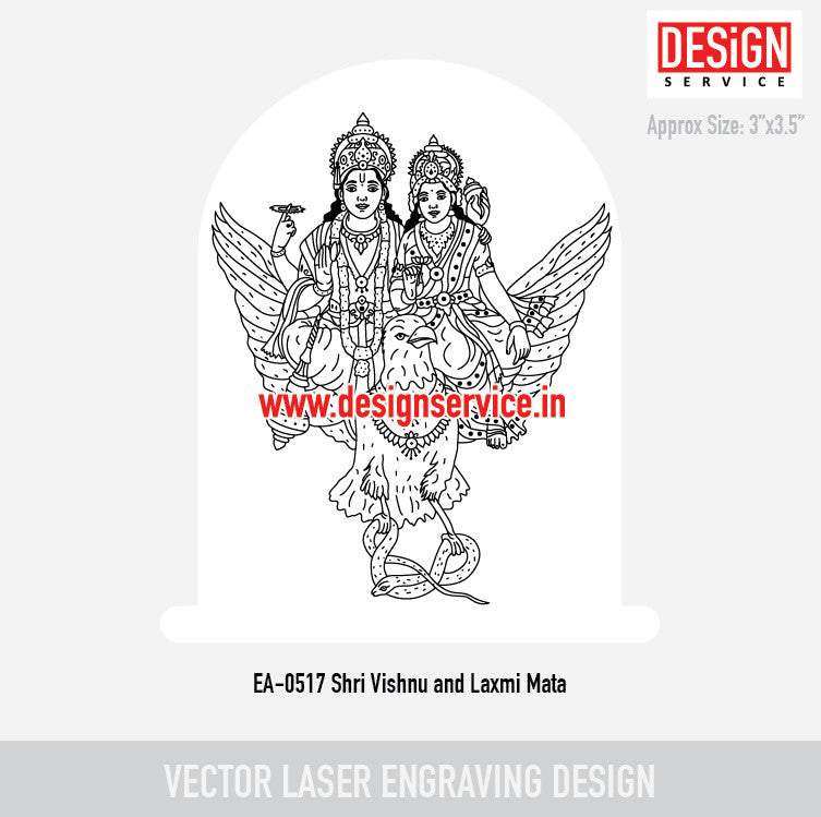 Shri Vishnu and Laxmi Mata Engraving Design