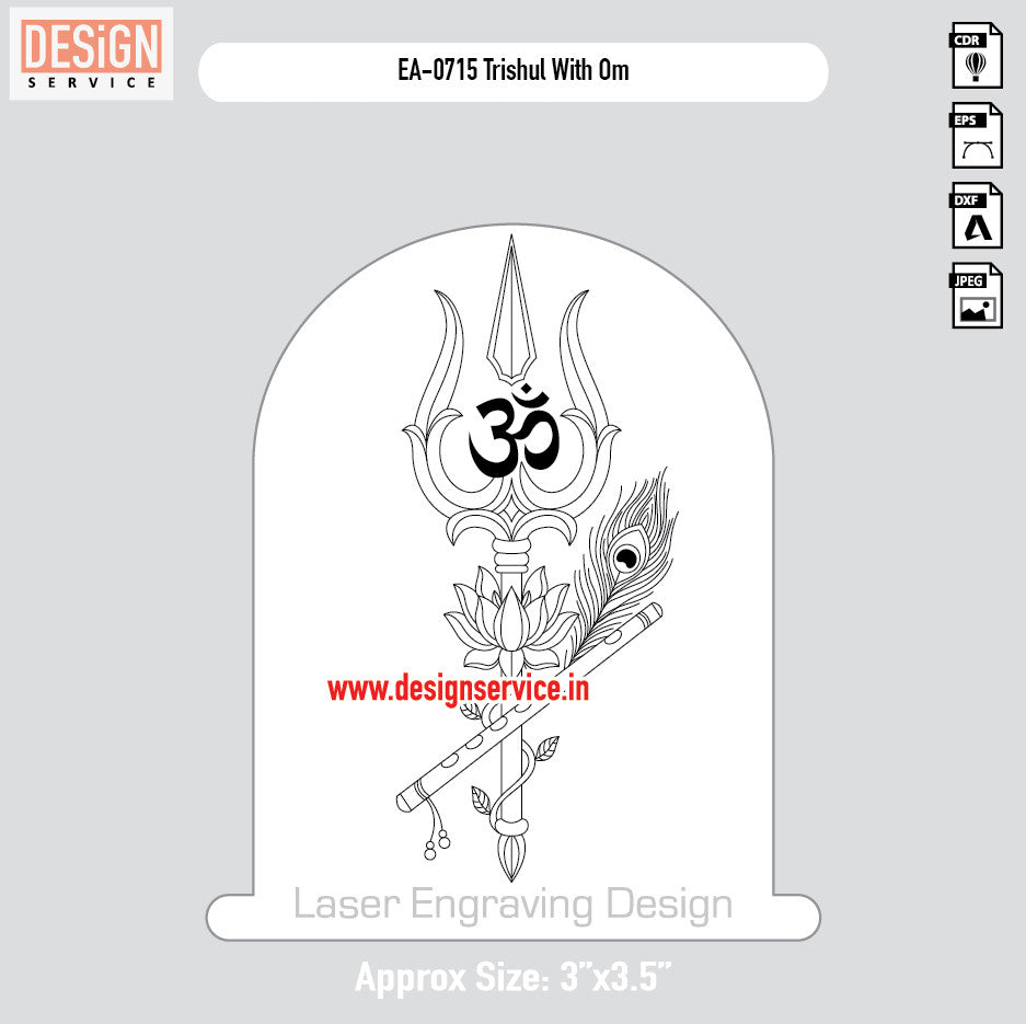 Engraving Design Trishul With Om