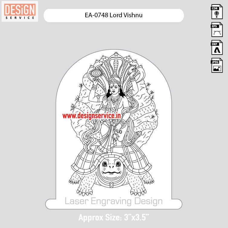 Engraving Design Lord Vishnu
