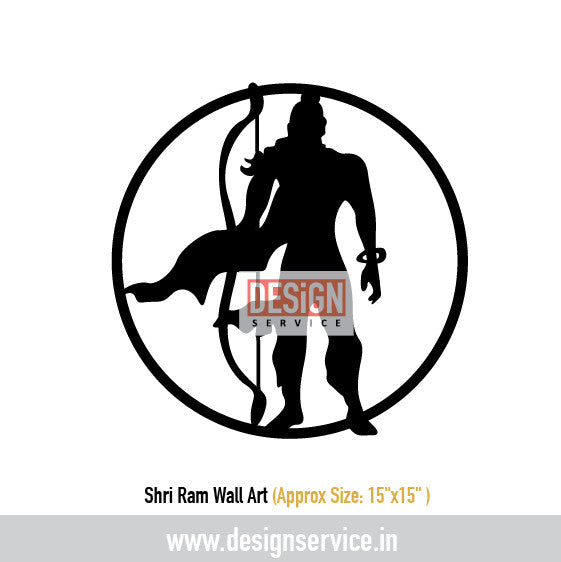 Shri Ram Wall Art Laser Cutting Design
