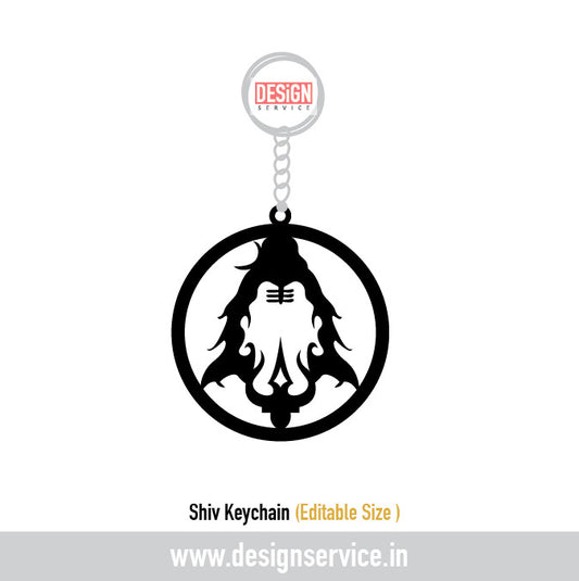 Shiv Keychain Laser Cutting Design