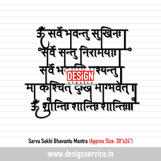 Sarva Sukhi Bhavantu Mantra Laser Cutting Design
