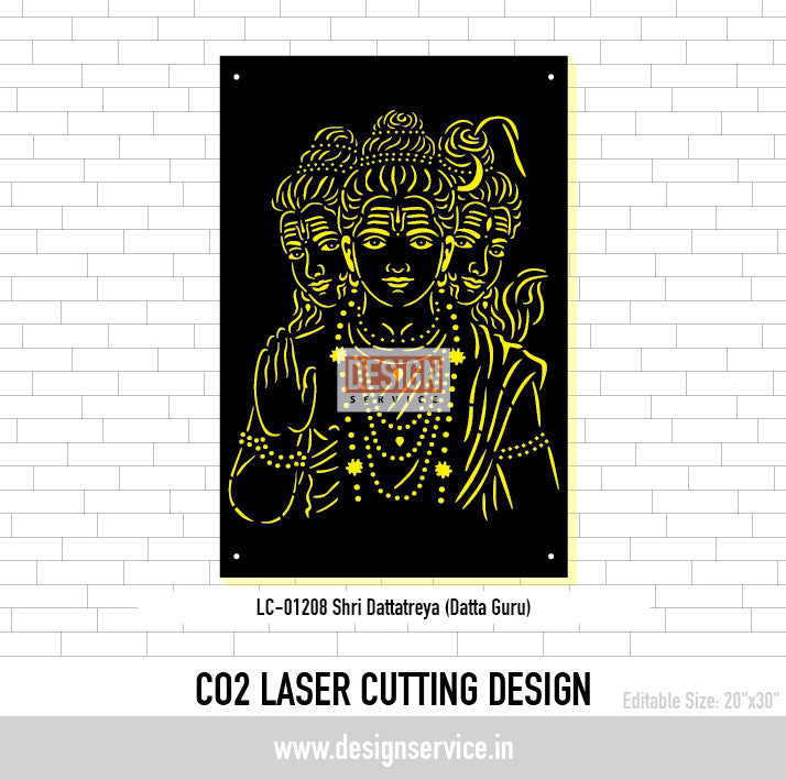 Shri Dattatreya (Datta Guru) Laser Cutting Design