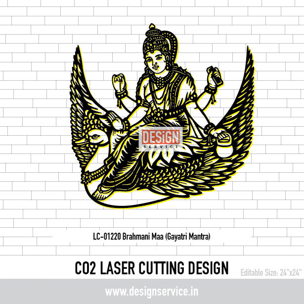 Brahmani Maa (Gayatri Mantra) Laser Cutting Design