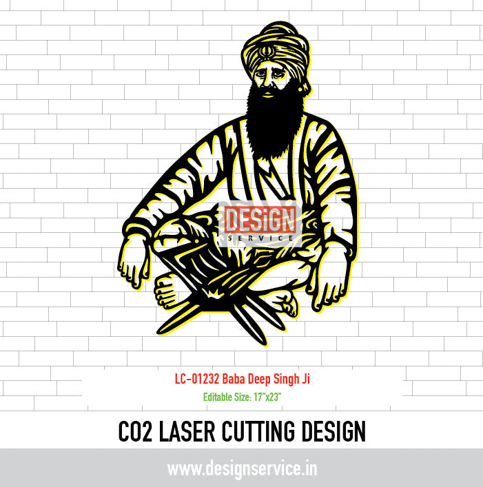 Laser Cutting Design Baba Deep Singh Ji