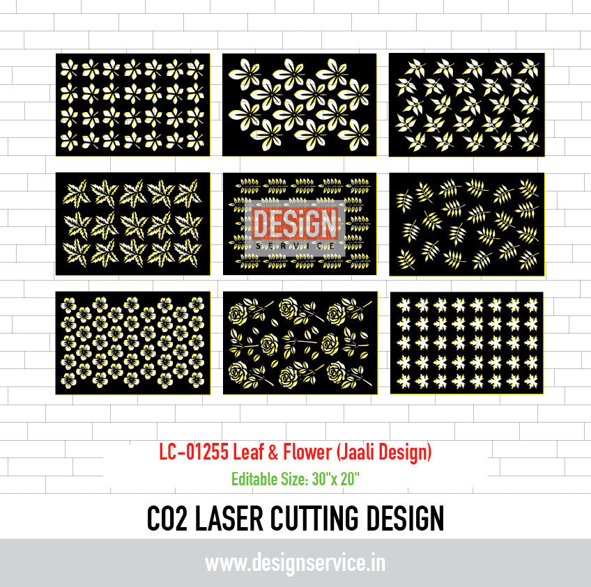 Laser Cutting Design Leaf & Flower (Jaali Design)