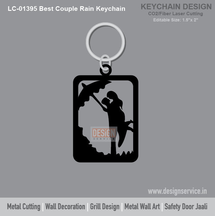 Best Couple Rain Keychain Laser Cutting Design