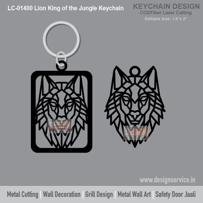 Lion King of the Jungle Keychain Laser Cutting Design