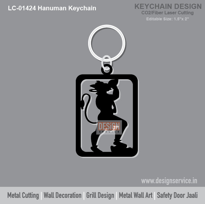 Hanuman Keychain Laser Cutting Design