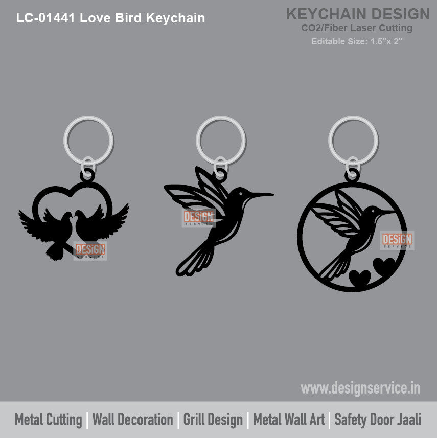 Love Bird Keychain Laser Cutting Design