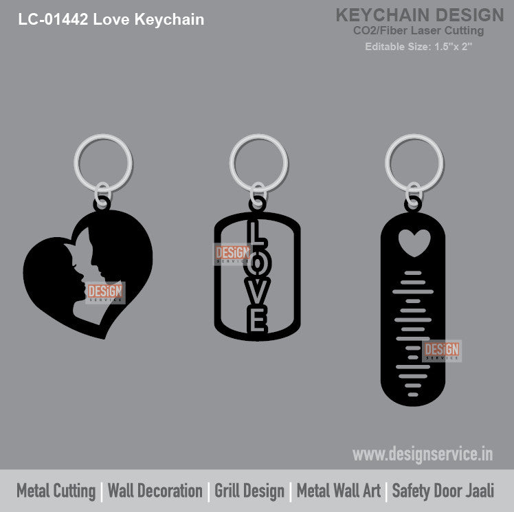 Love Keychain Laser Cutting Design