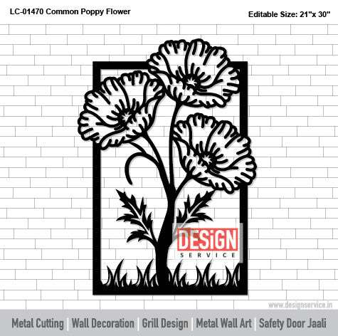 Laser Cutting Design Common Poppy Flower