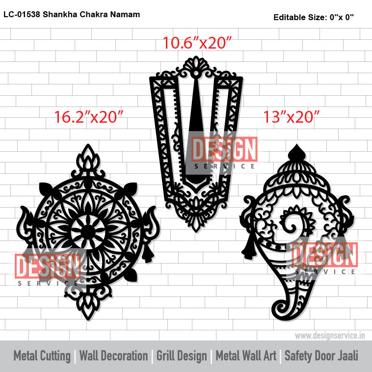 Laser Cutting Design Shankha Chakra Namam