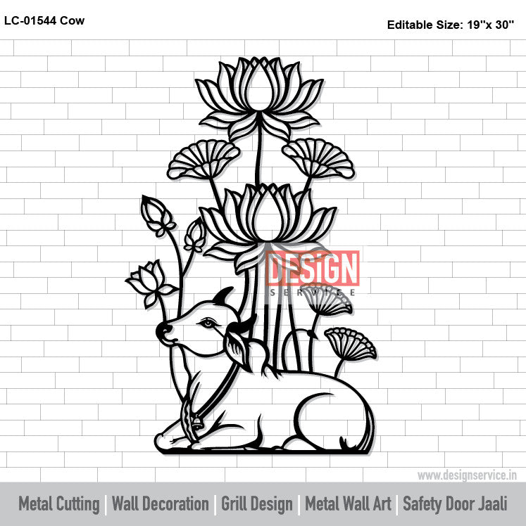 Laser Cutting Design Kamdhenu Madhubani Cow
