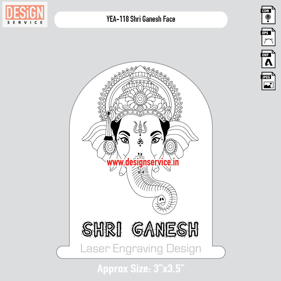 Shri Ganesh Face Engraving Design