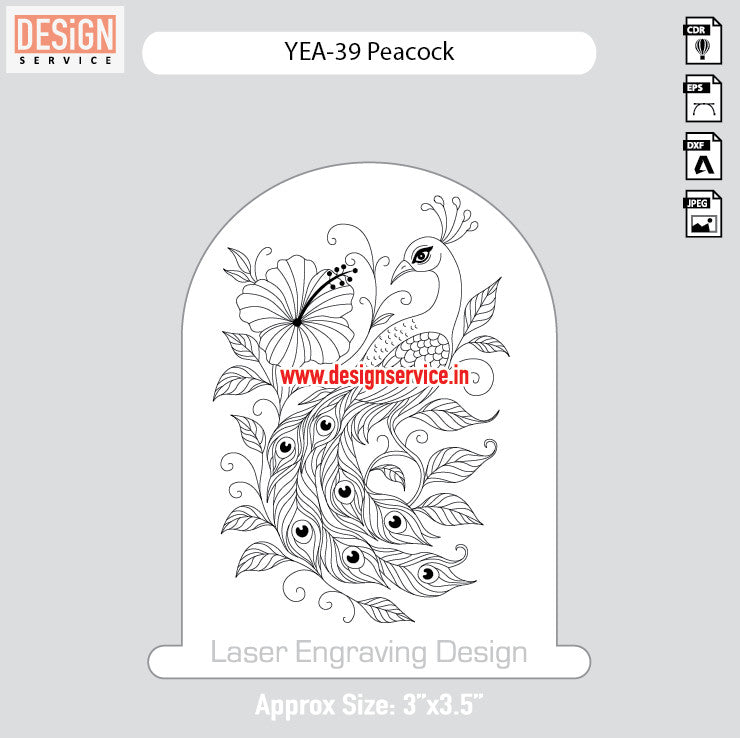 Engraving Design Peacock