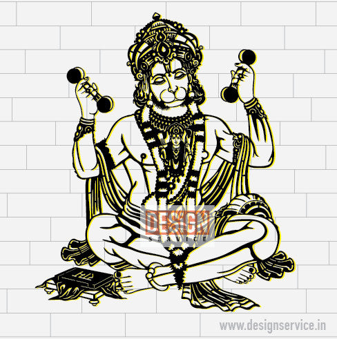 Shri Hanuman Ji Laser Cutting Design