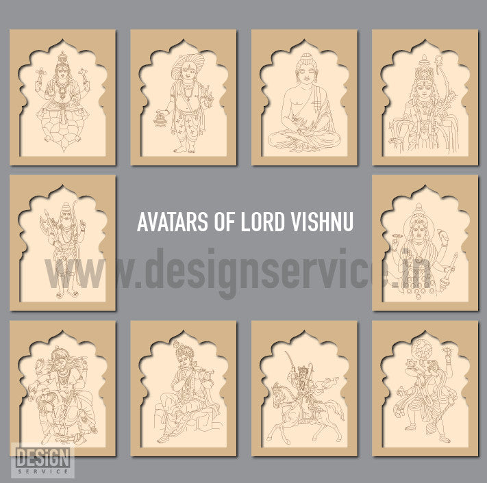 Pre-Marked Design All 10 Avatar of Lord Vishnu