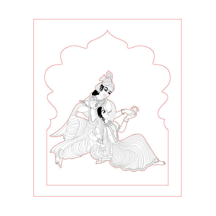 Pre-Marked Design Radha Krishna