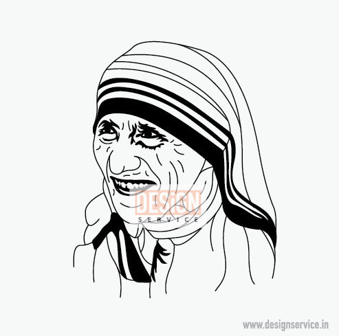 Engraving Design Mother Teresa (Mary Teresa Bojaxhiu)