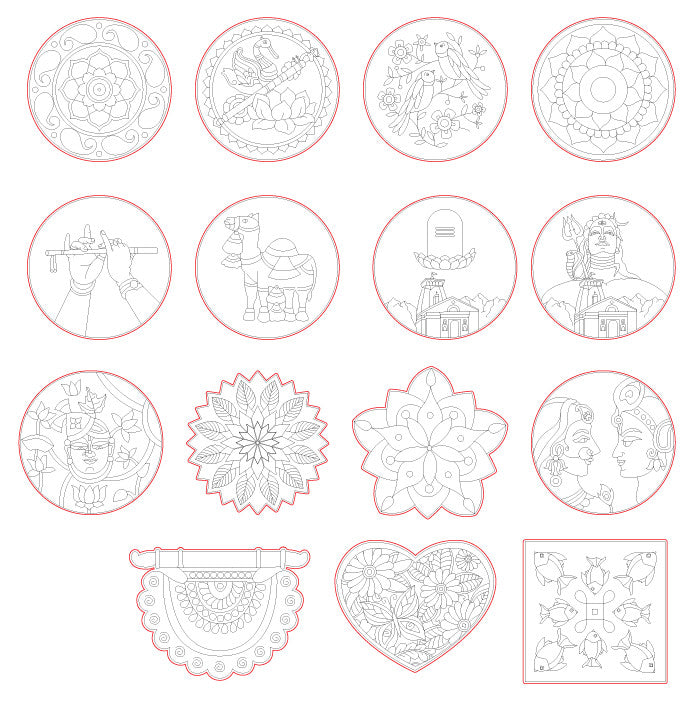 Pre-Marked Design Pichhwai Mandala Drawing