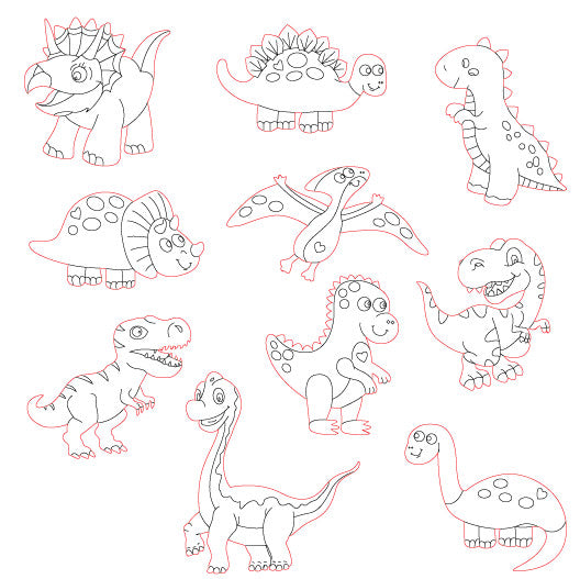 Pre-Marked Design Baby Dragon Cartoon Drawing