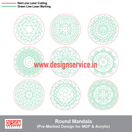 Pre-Marked Design Round Mandala