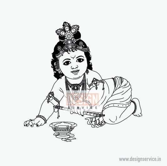 Engraving Design Bal Krishna (Bal Gopal)