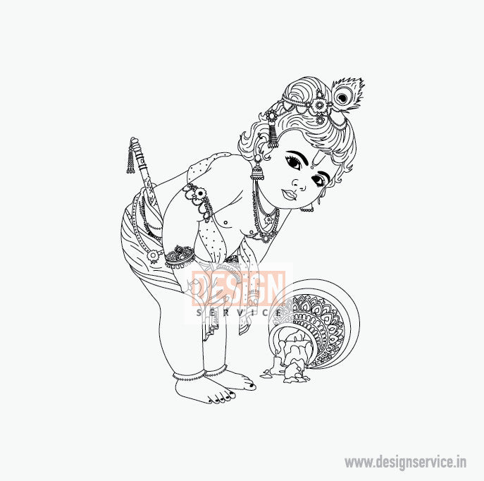 Engraving Design Bal Krishna (Bal Gopal)