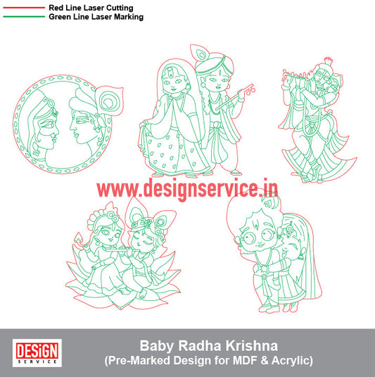 Pre-Marked Design Baby Radha Krishna