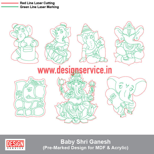 Pre-Marked Design Baby Shri Ganesh