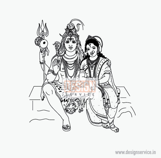 Engraving Design Lord Shiv Parvati jyotirling (Shiv Parivar)