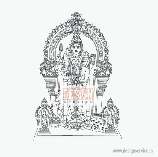 Engraving Design Murugan Kartikeya Bhagwan