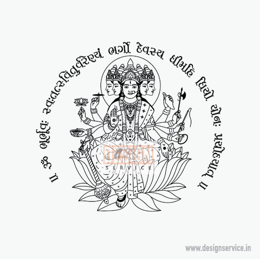 Engraving Design Gayatri maa (Gayatri Mata)