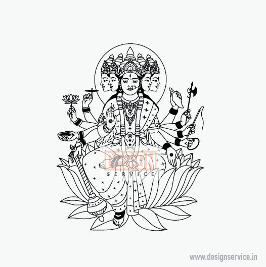 Engraving Design Gayatri maa (Gayatri Mata)