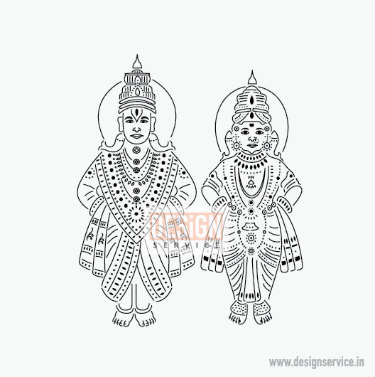 Engraving Design Panduranga & Rukmini Devi (Vithala)