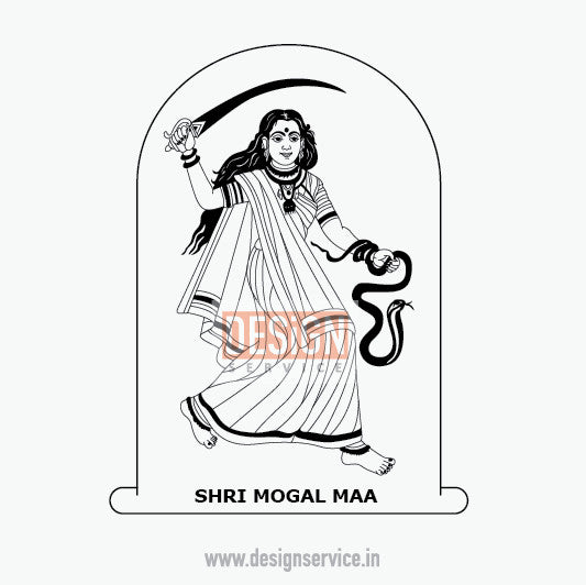 Engraving Design Shri Mogal Maa (Mata)