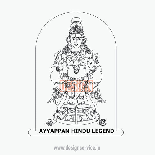 Engraving Design Ayyappan Hindu Legend