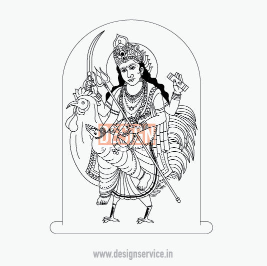 Engraving Design Bahuchara Mata