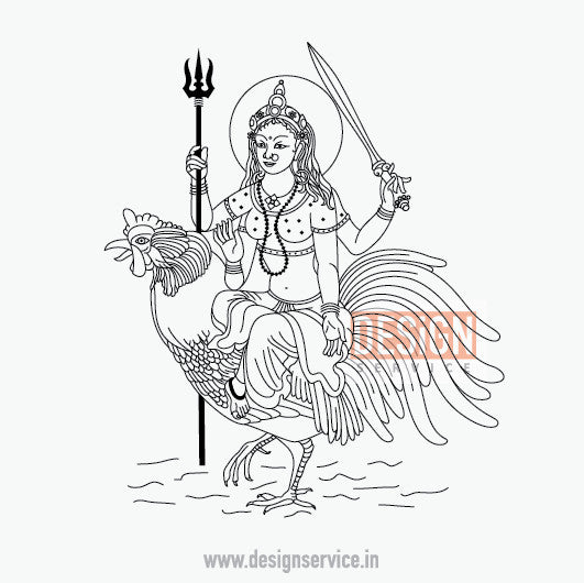 Engraving Design Bahuchara Mata