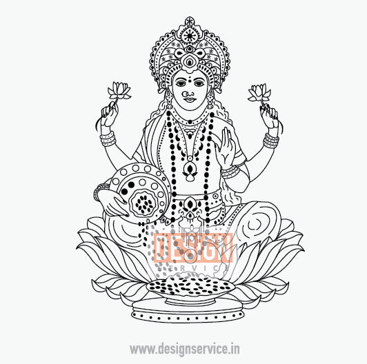 Engraving Design Dhan lakshmi mata (Laxmi)