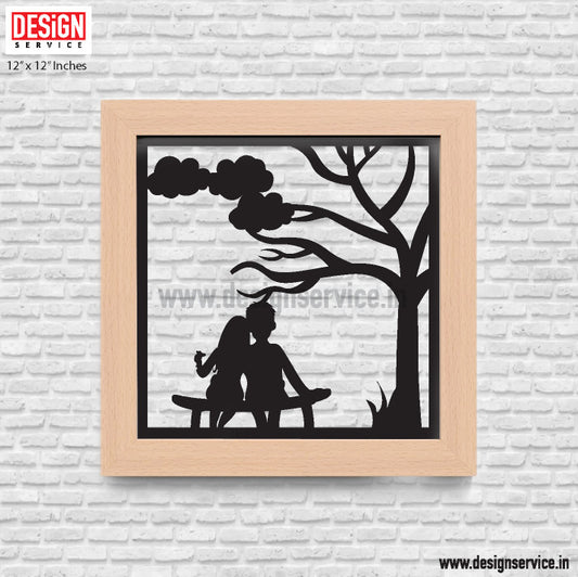 Laser Cutting Design Happy Couple Laser Cutting metal wall Decor (12x12)