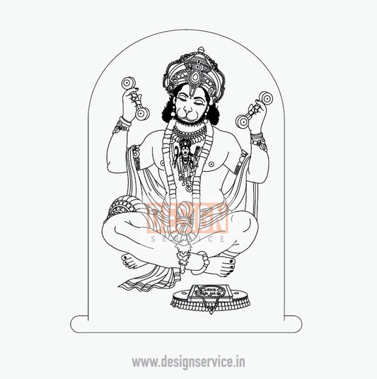 Engraving Design Hanuman Ji (Ram Dhun)