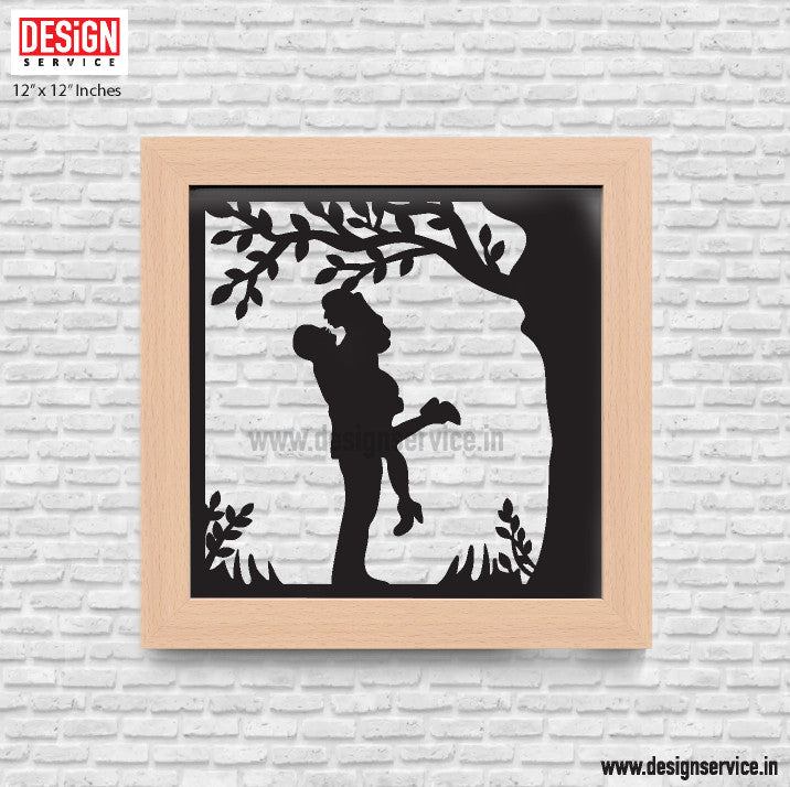 Laser Cutting Design Happy Couple Laser Cutting metal wall Decor (12x12)