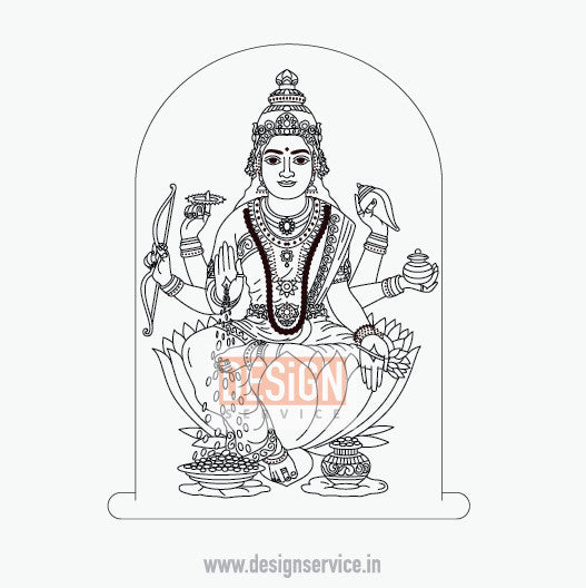 Engraving Design Hindu God Lakshmi (Laxmi)