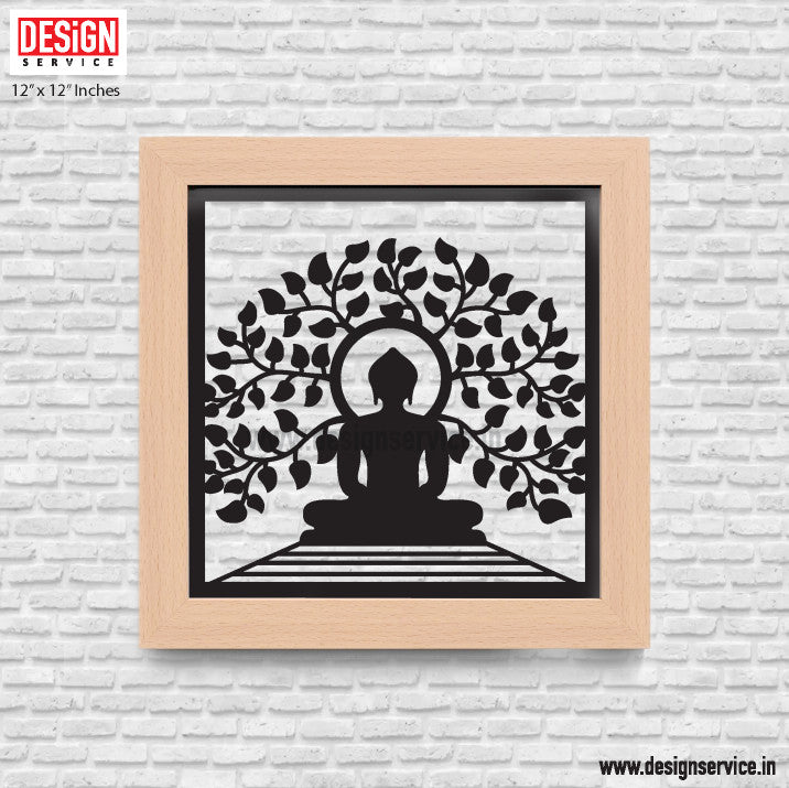 Laser Cutting Design Mahavir Swami Laser Cutting metal wall Decor (12x12)