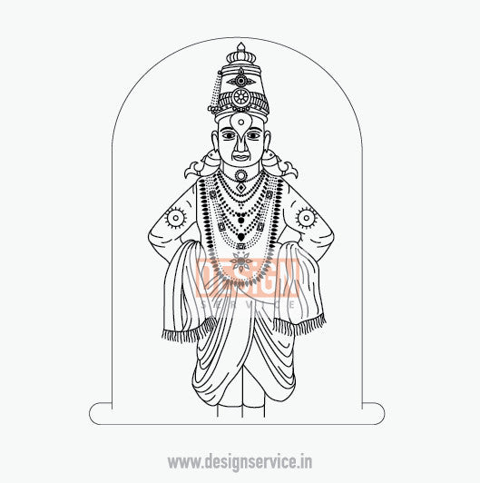 Engraving Design Krishna Avatar Vitthal rakhumai (Pandurang)