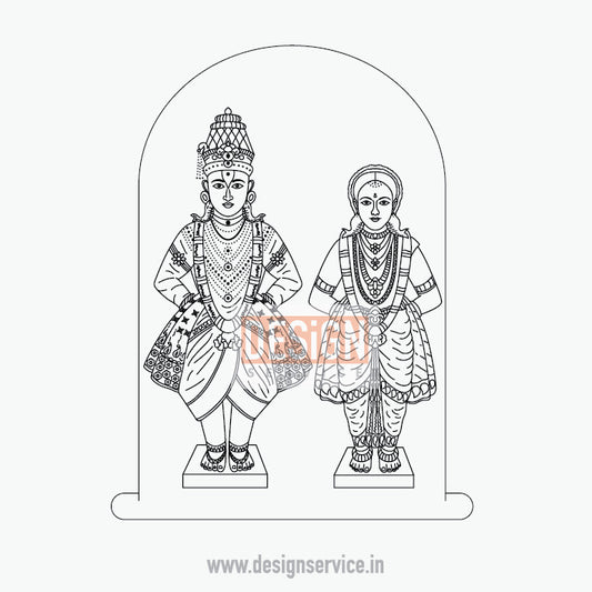 Engraving Design Krishna Avatar Vitthal rakhumai