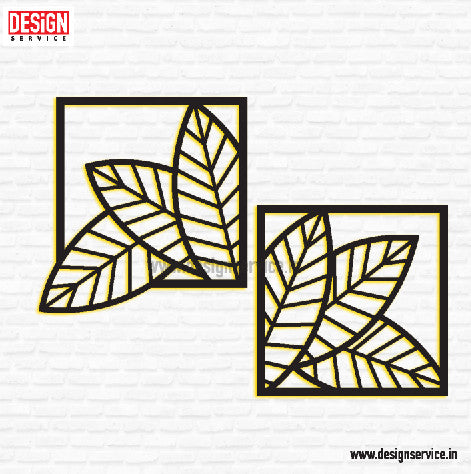 Laser Cutting Design Leaf Wall Art