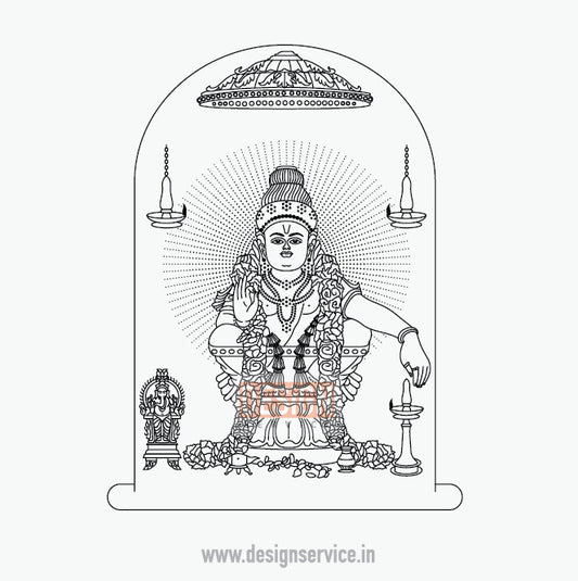 Engraving Design Lord Ayyappan